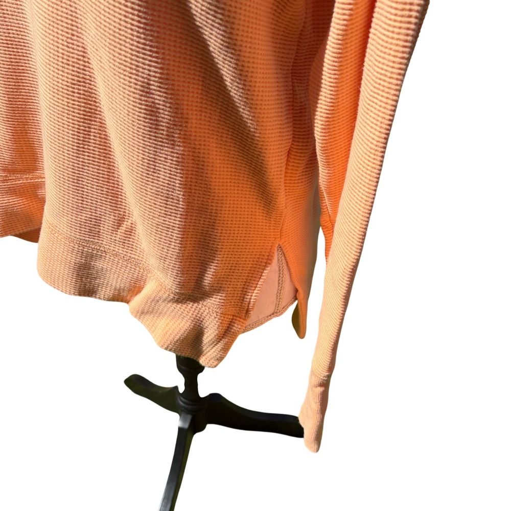 Athleta Women's Peach Orange Waffle Knit Thermal Pullover Sweatshirt Size Small - Picture 3 of 11